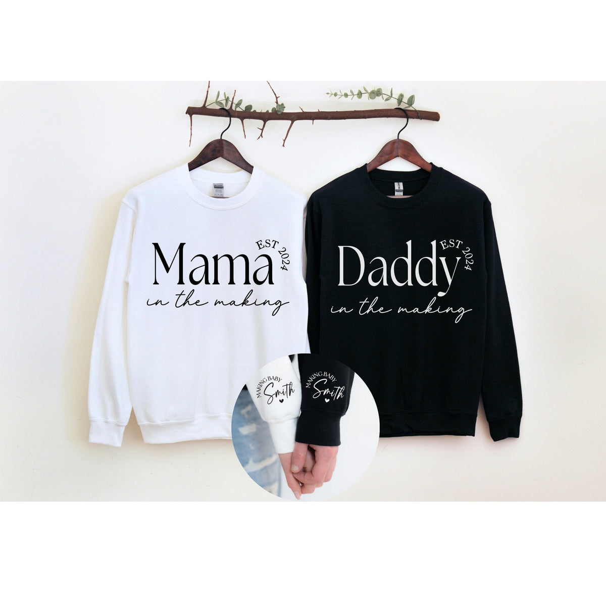 Pregnancy Announcement Sweatshirt: Personalized Mama or Daddy in the Making