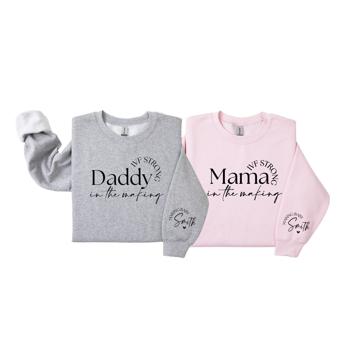 IVF Strong Mama/Daddy Sweatshirt: Miracle Baby Announcement Outfit