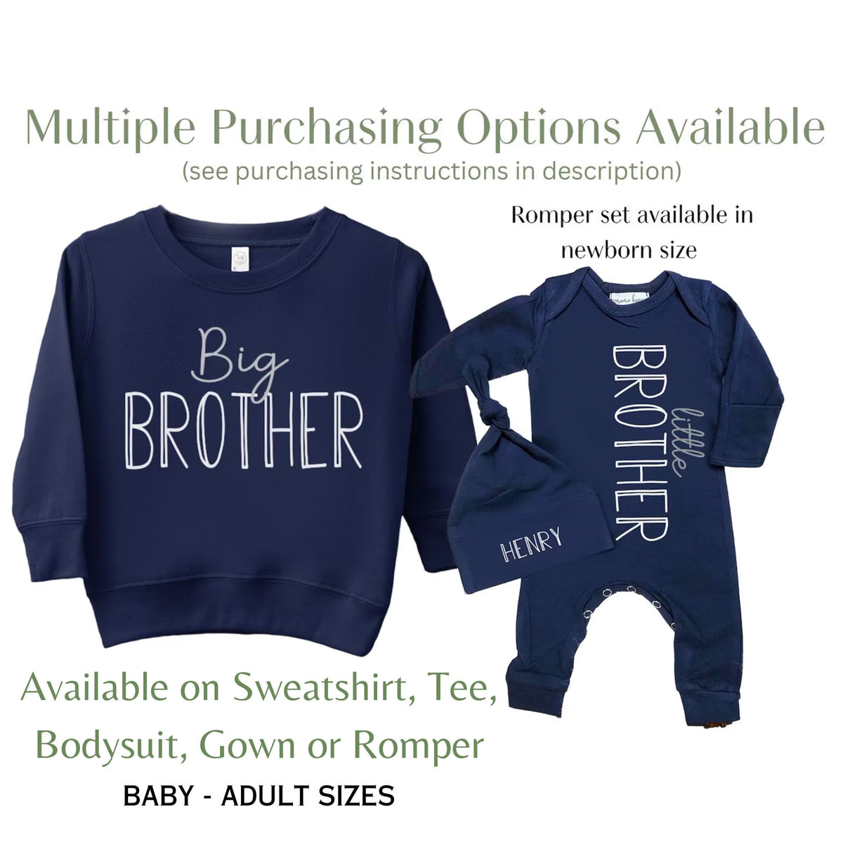 Big Brother Shirt Little Brother Matching Shirts - Baby Boy Coming Home Outfit - Sibling Shirts for Baby Announcement