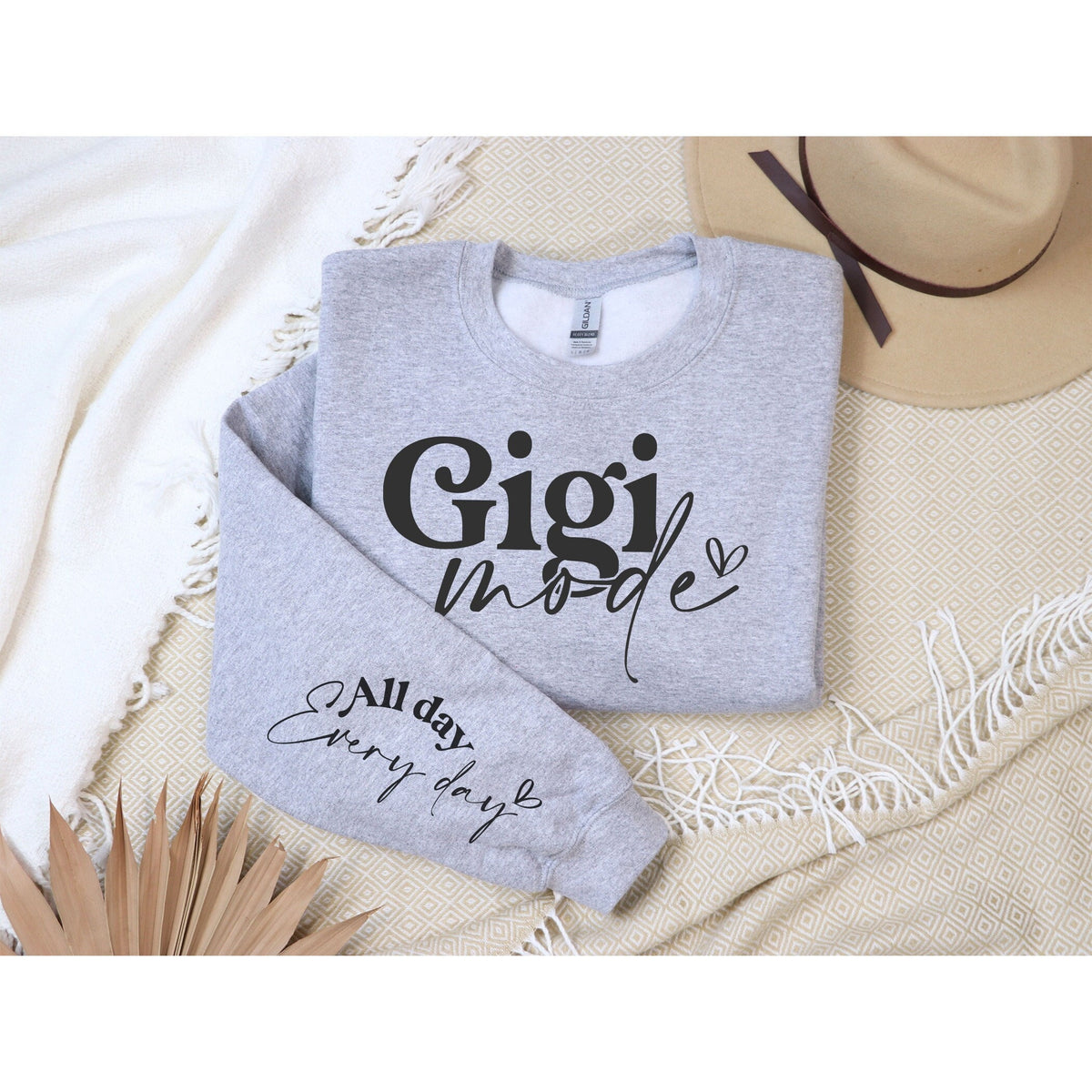 Gigi Mode Sweatshirt: Custom Sleeve Grandma Gift