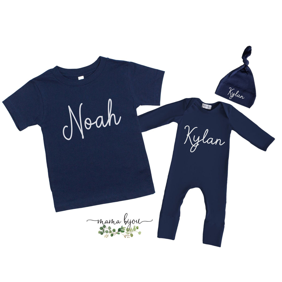 Personalized Baby Romper Navy - Custom Baby Name Hospital Outfit - Newborn Coming Home Clothes - Baby Shower Gift for Boy