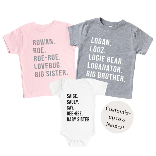Personalized Nickname Shirt: Custom Baby, Toddler & Youth Tee