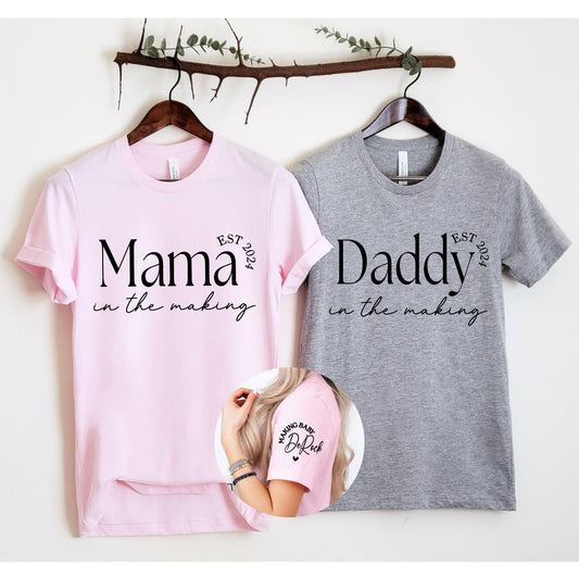 Personalized Mama or Daddy Established Shirt: Pregnancy Announcement Gift