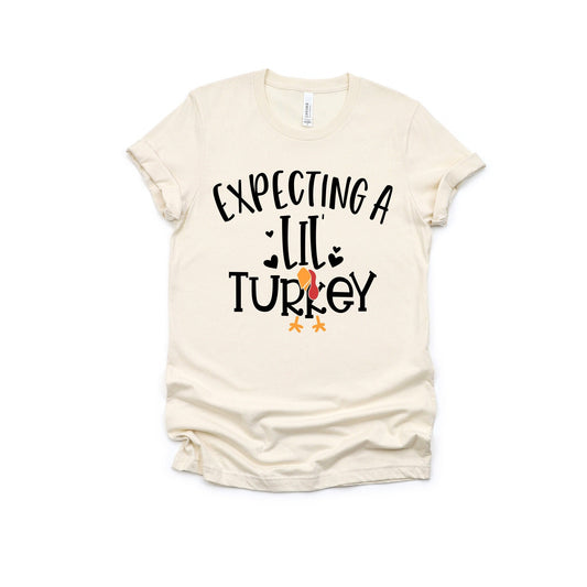 Thanksgiving Pregnancy Announcement Shirt - Expecting a Little Turkey - Fall Baby Reveal Tee