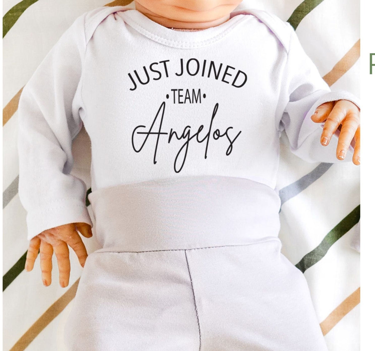 Personalized Newborn Bodysuit: Joined Team Baby Outfit, Cotton Pants & Hat Set