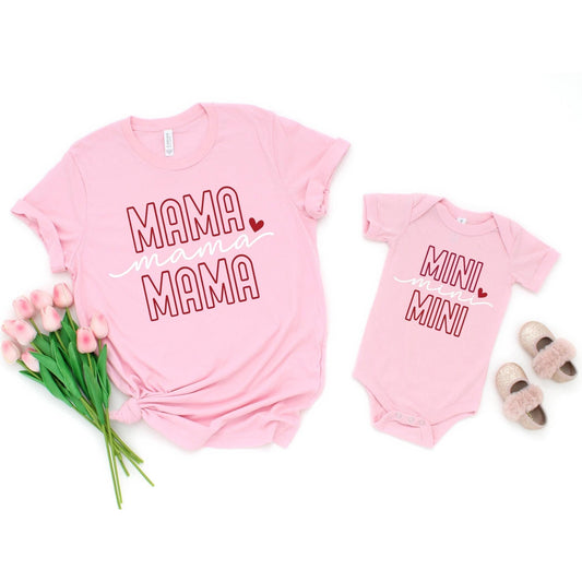 Mama and Mini Valentines Shirts - Mommy and Me Shirts - Gift for Mom or Mothers Day Gift - Variety of Colors Tee or Sweatshirt