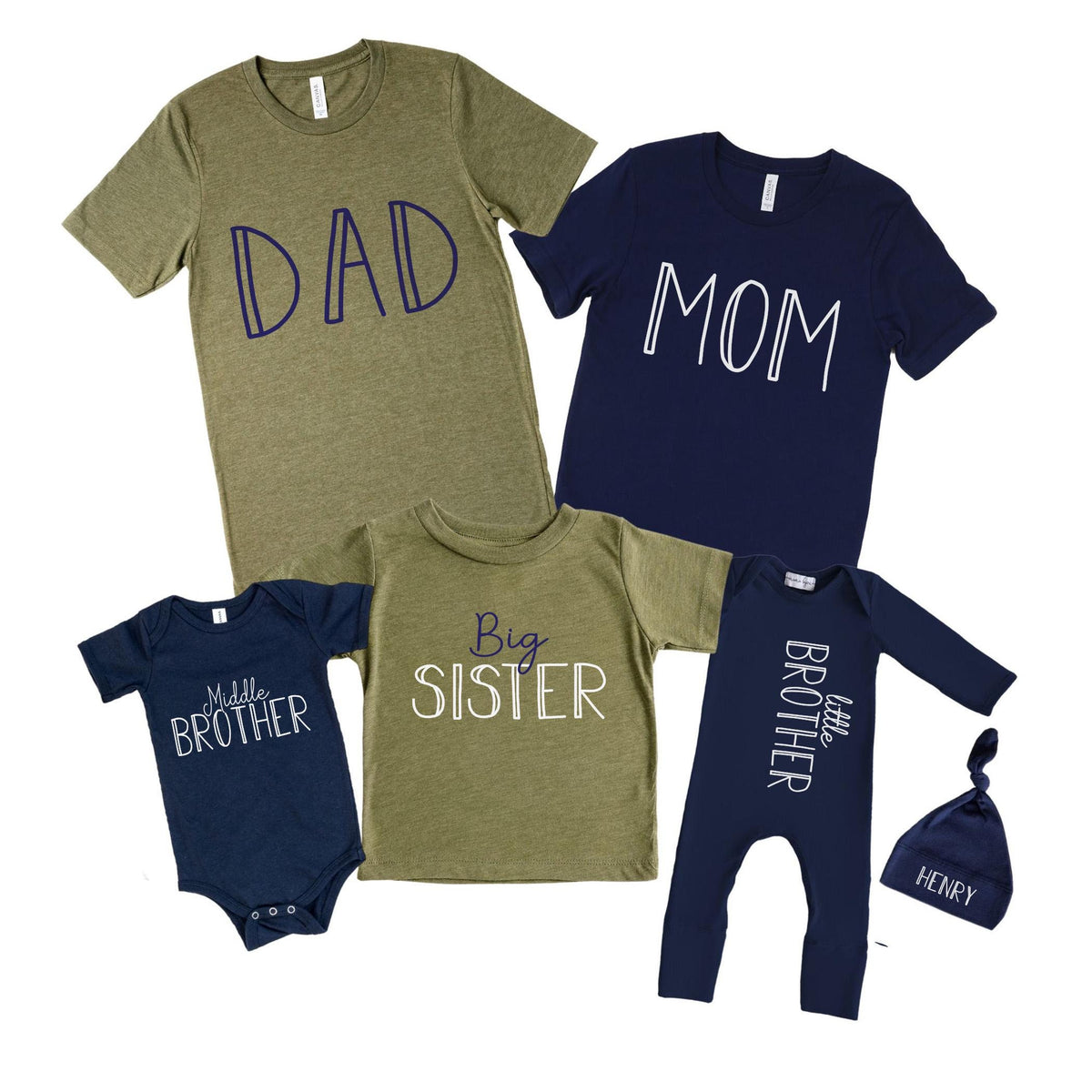 Sibling Outfit Set: Big Brother, Little Sister, Baby Announcement