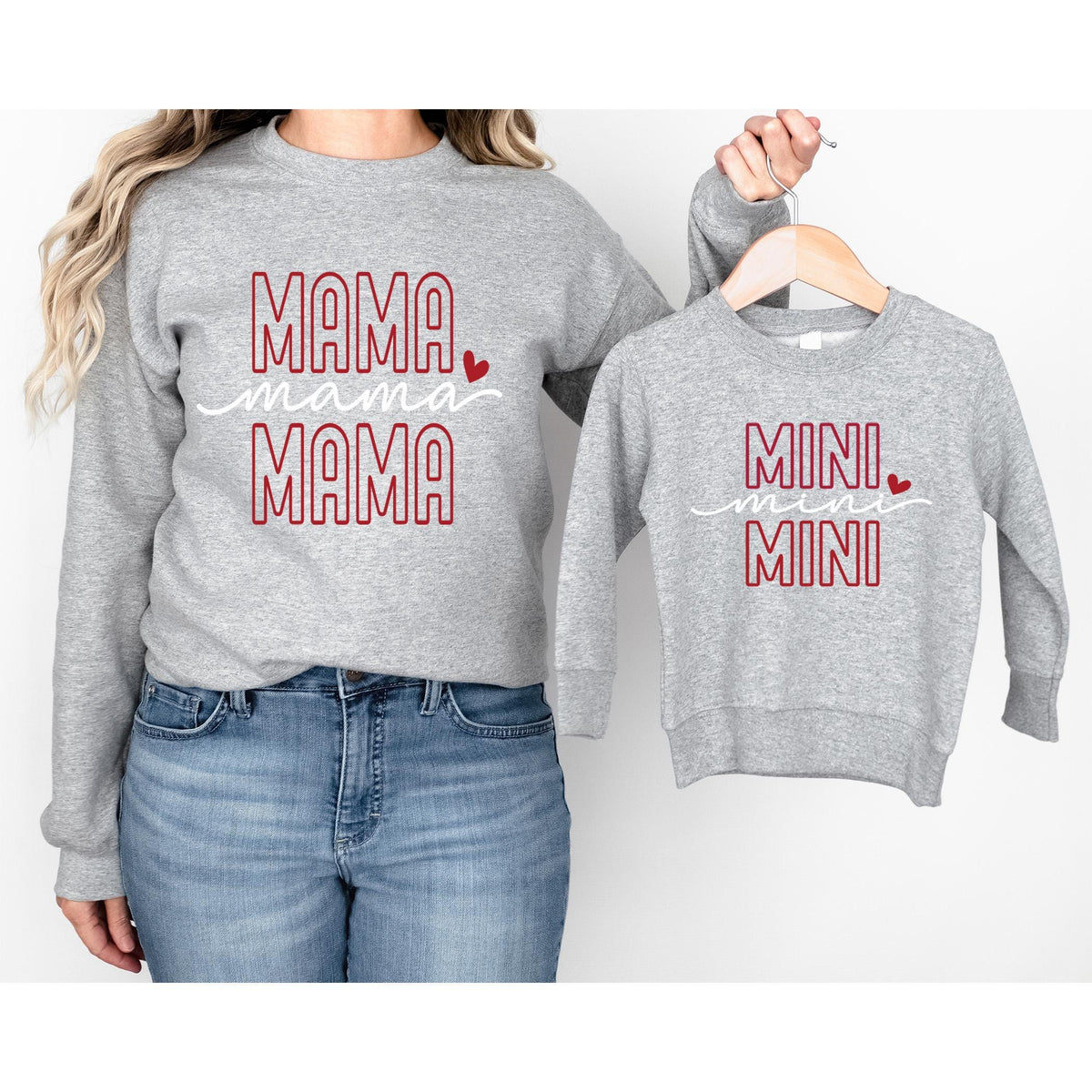 Mama and Mini Valentines Shirts - Mommy and Me Shirts - Gift for Mom or Mothers Day Gift - Variety of Colors Tee or Sweatshirt
