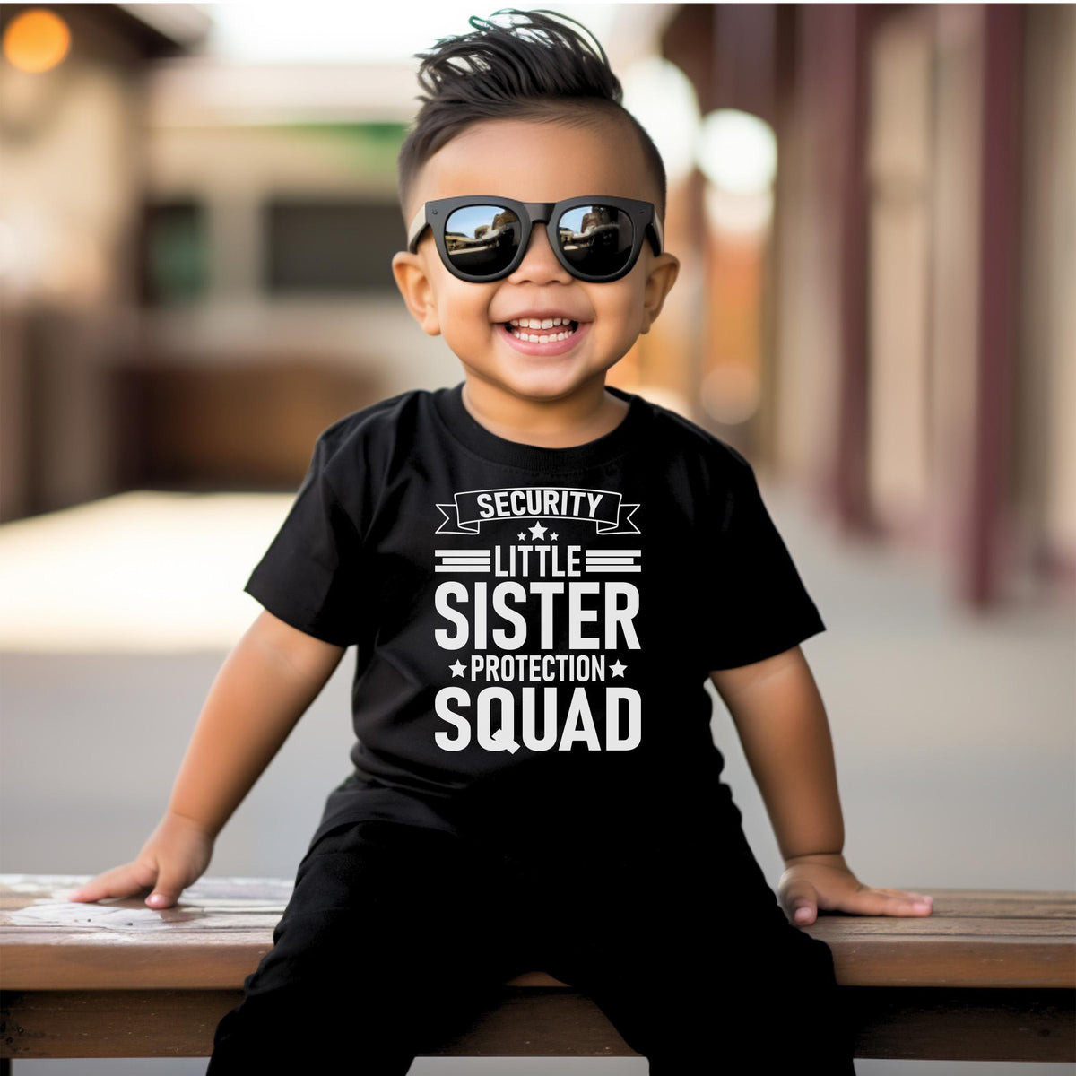 Big Brother Shirt, Little Sister Protection Squad Tee Shirt or Sweatshirt - Baby, Toddler and Youth Sizes in Variety of Colors
