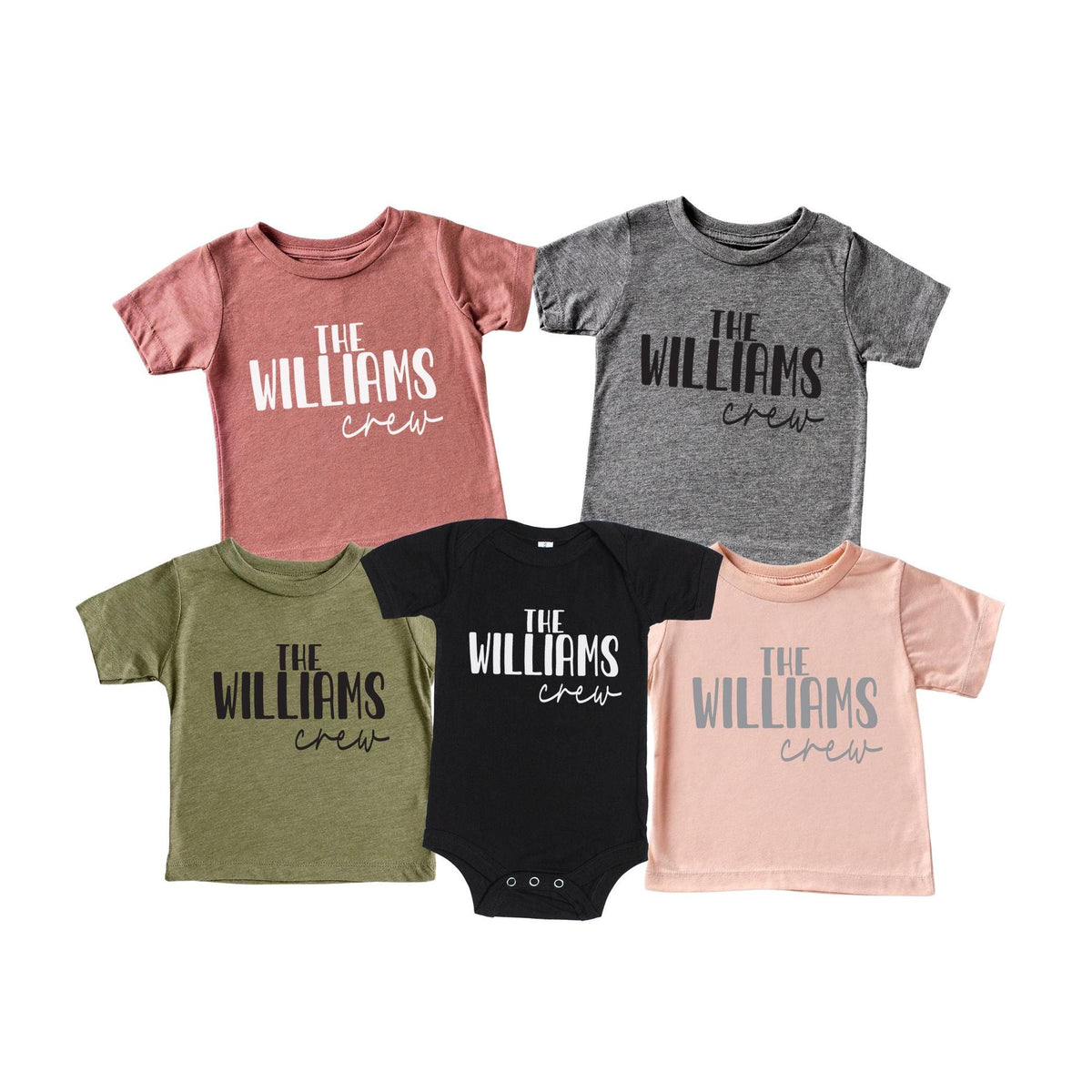 Personalized Matching Family Shirts for Mom, Dad, Sister, Brother, or Baby - Sibling Shirts or Sweatshirts - Assorted Colors & Sizes