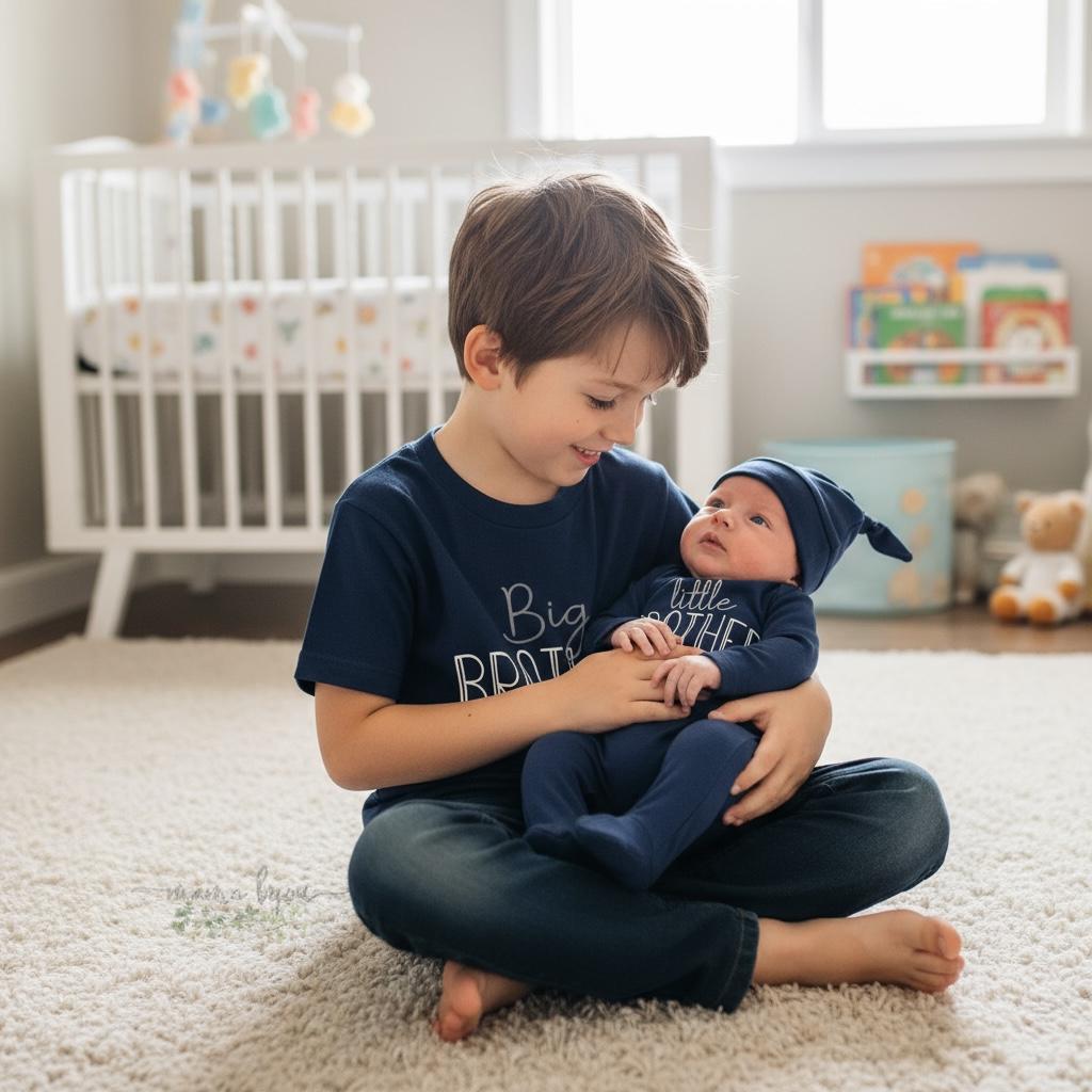 Little Brother Shirt, Newborn Coming Home Outfit, Big Little Sibling Mom Dad Family Outfits, On Sweatshirt, Tee Shirt, Romper Knotted Gown