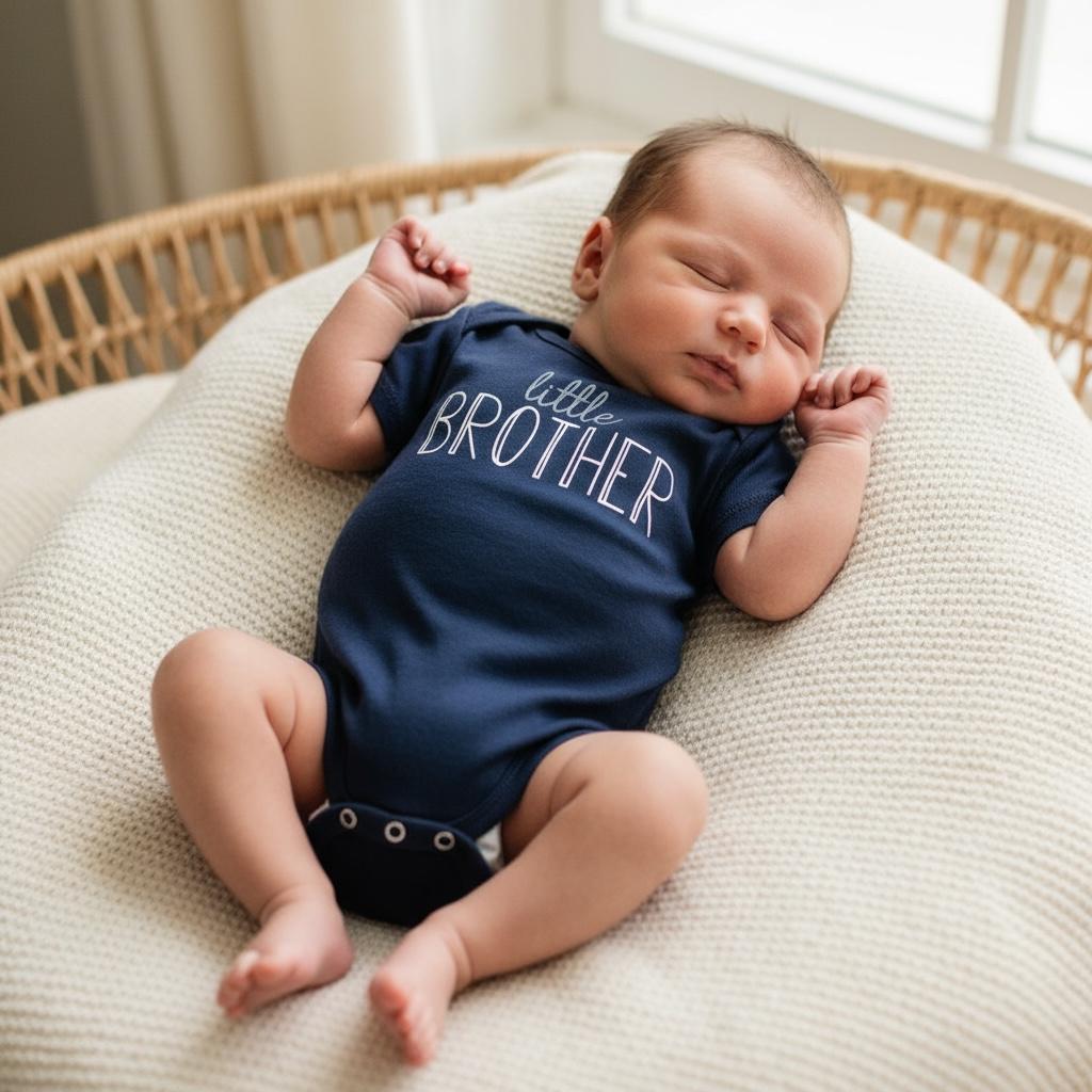 Little Brother Shirt, Newborn Coming Home Outfit, Big Little Sibling Mom Dad Family Outfits, On Sweatshirt, Tee Shirt, Romper Knotted Gown