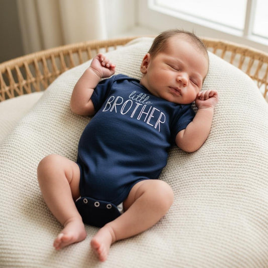 Little Brother Shirt, Newborn Coming Home Outfit, Big Little Sibling Mom Dad Family Outfits, On Sweatshirt, Tee Shirt, Romper Knotted Gown