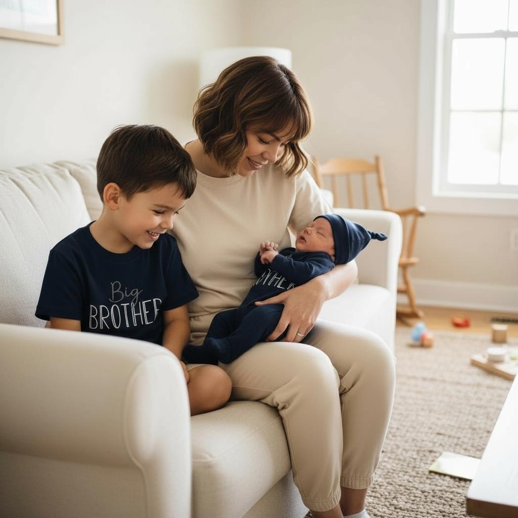 Little Brother Shirt, Newborn Coming Home Outfit, Big Little Sibling Mom Dad Family Outfits, On Sweatshirt, Tee Shirt, Romper Knotted Gown