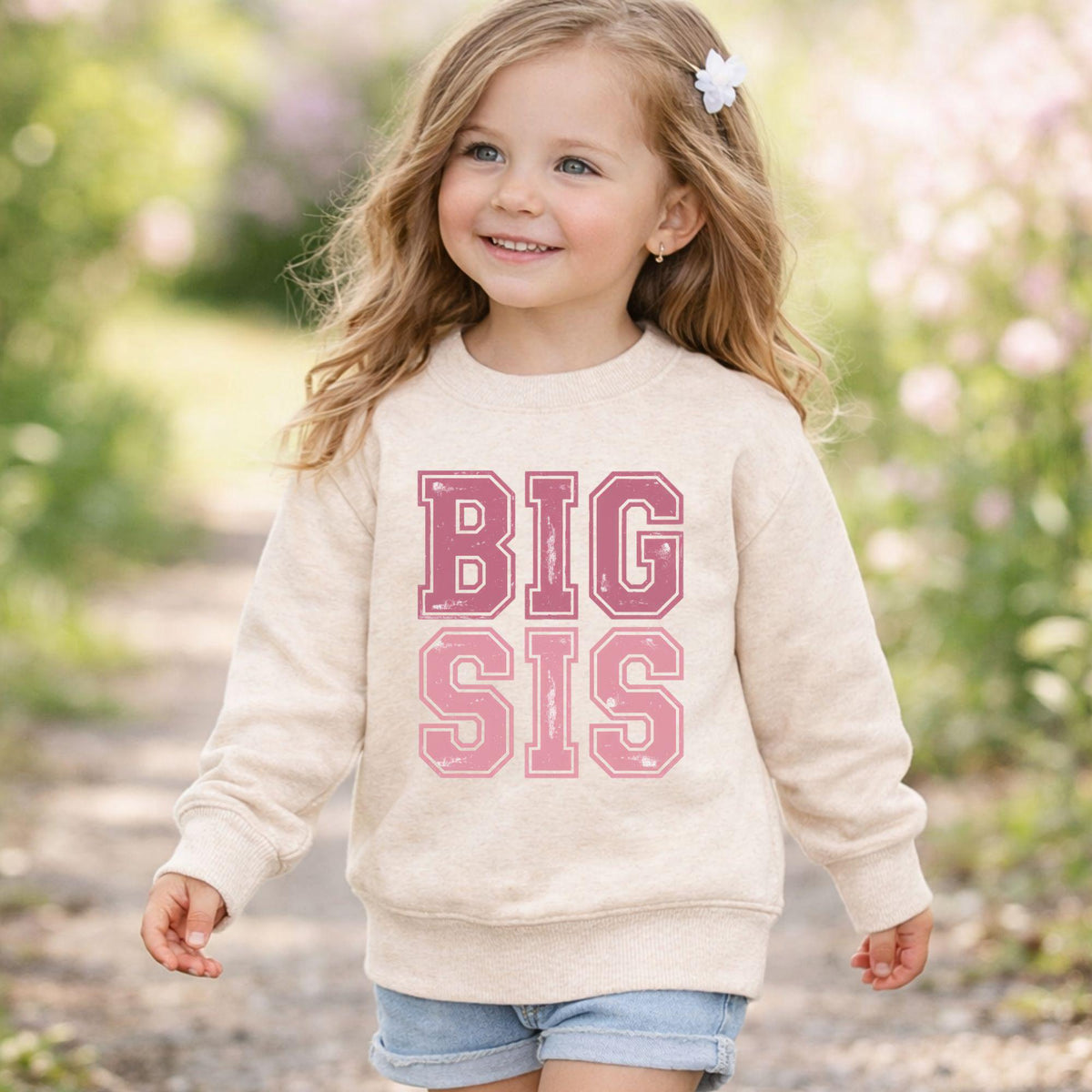 Big Sister Little Sister Shirt | Retro Distressed Pink | Sibling Announcement Tee| Big Bro Lil Bro Family Baby Toddler Youth Sizes