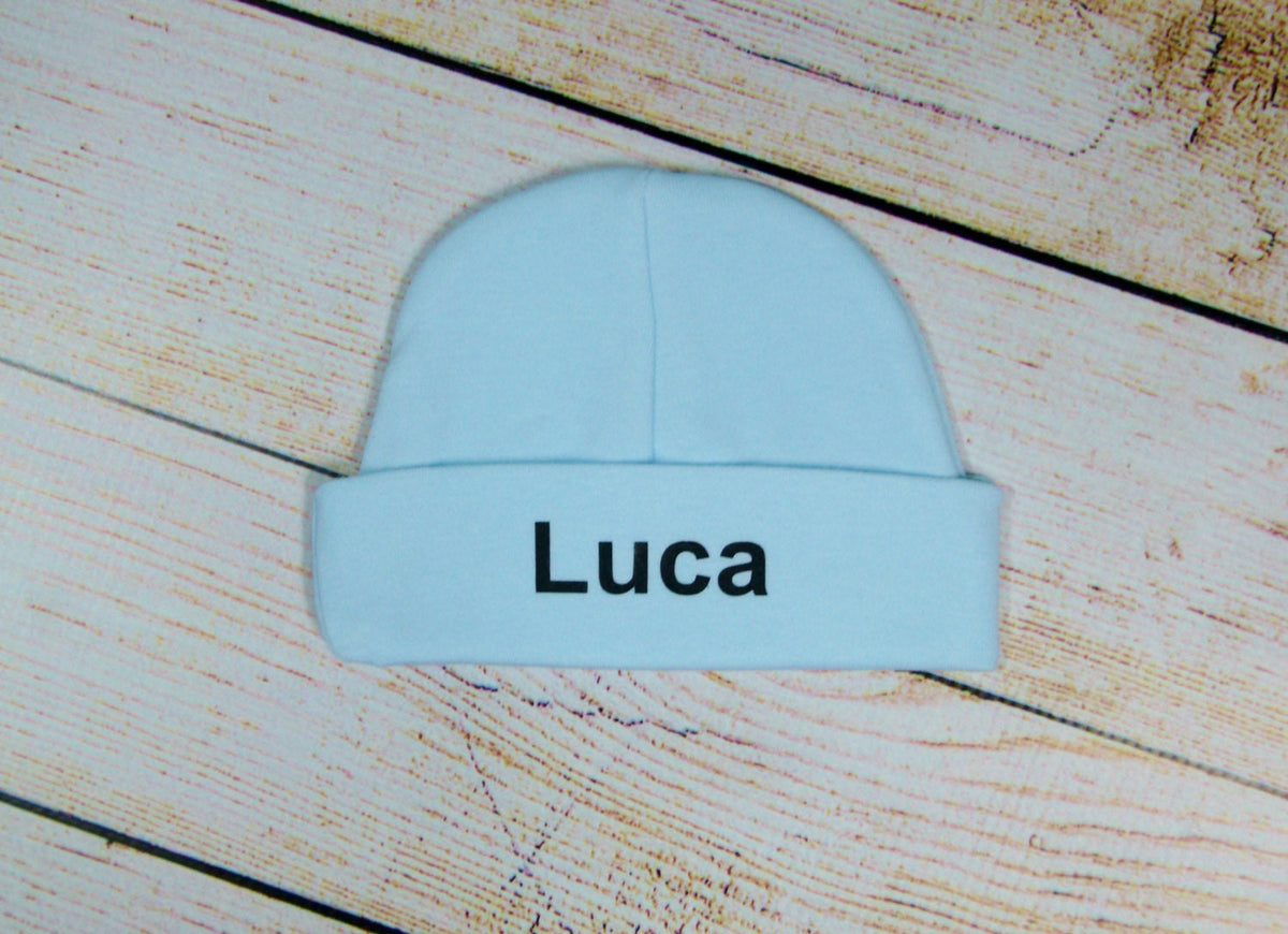Personalized Newborn Boy Outfit: Coming Home Gown & Beanie Set
