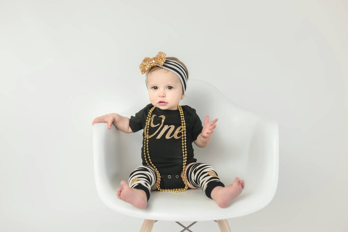 1st Birthday Girl Outfit, First Birthday Outfit Girl, Smash Cake Girl Outfit, Black Gold Headband Leg Warmers, Twin First Birthday Clothing