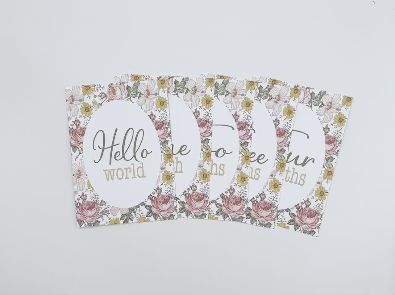 Hibiscus Floral Baby Milestone Cards: Newborn Photo Props